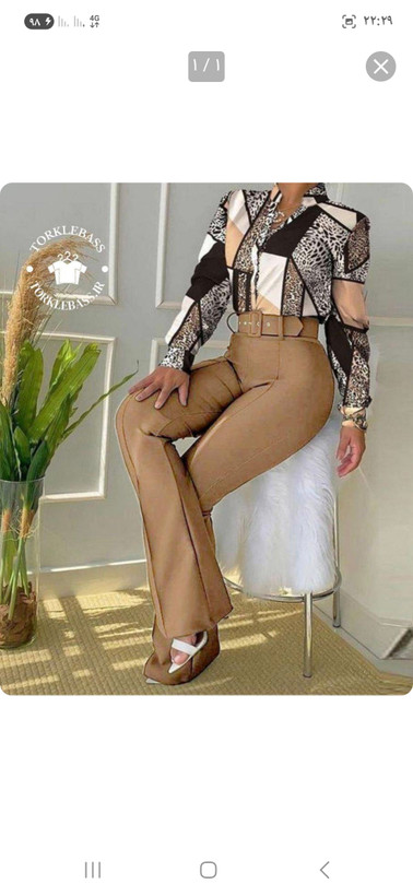 ست شومیز شلوار و کمربند مازراتی زنانه