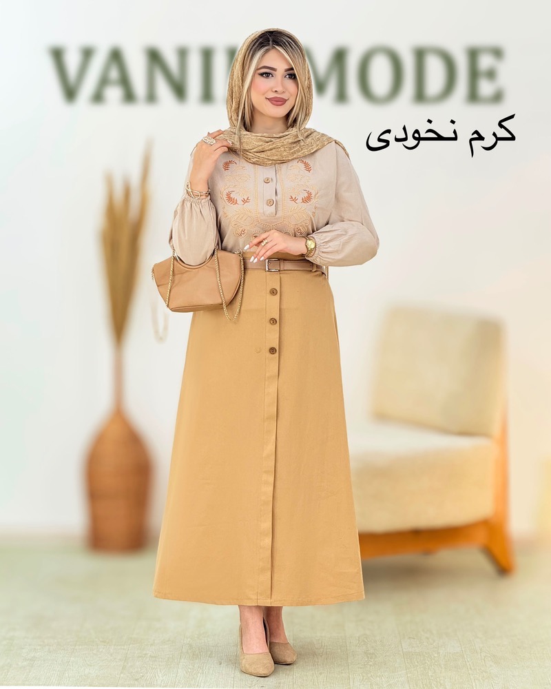 ست کت و دامن لینن دخترانه