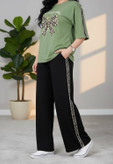 ست تیشرت و شلوار پاپیون پلنگی