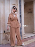 ست شومیز و شلوار بگ کمر کش مازراتی
