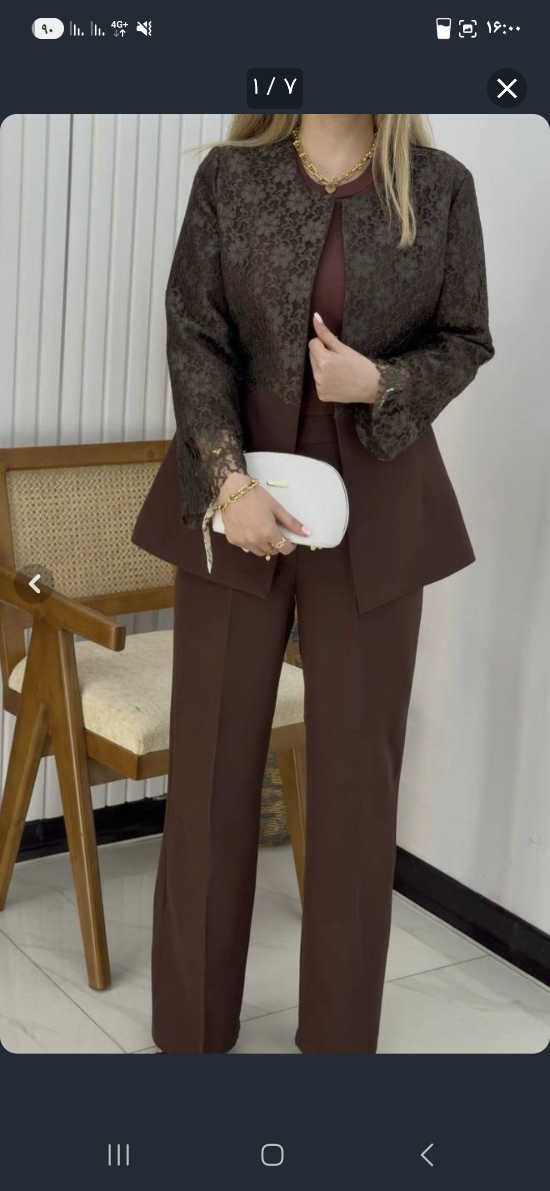ست کت و شلوار مزونی گیپور زنانه یاسمین