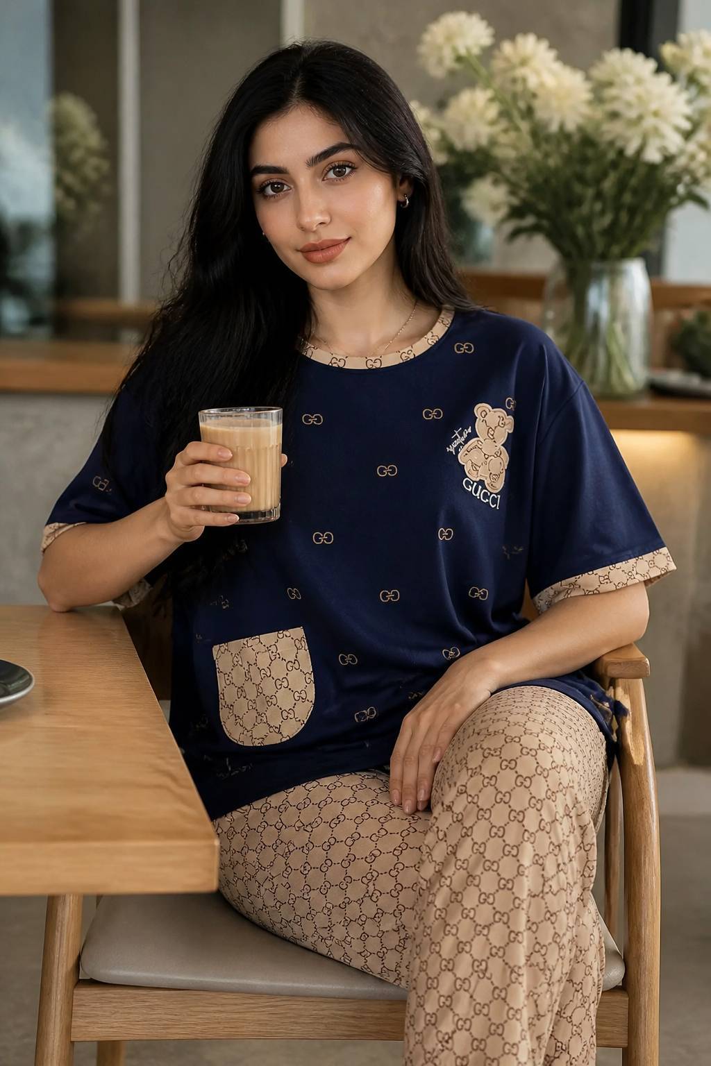 ست تیشرت و شلوار زنانه تدی