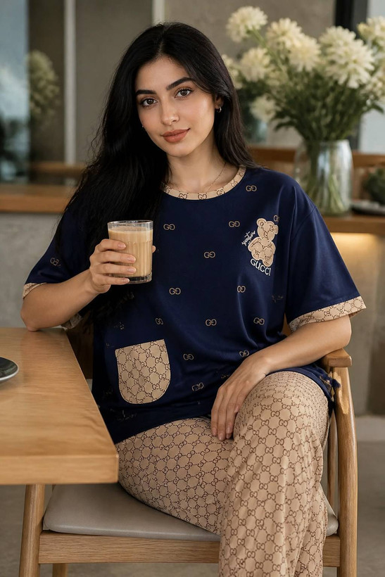 ست تیشرت و شلوار زنانه تدی