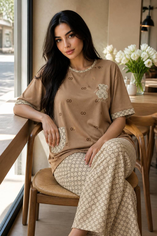 ست تیشرت و شلوار زنانه تدی
