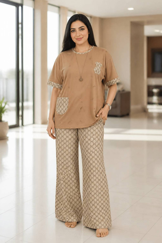 ست تیشرت و شلوار زنانه تدی