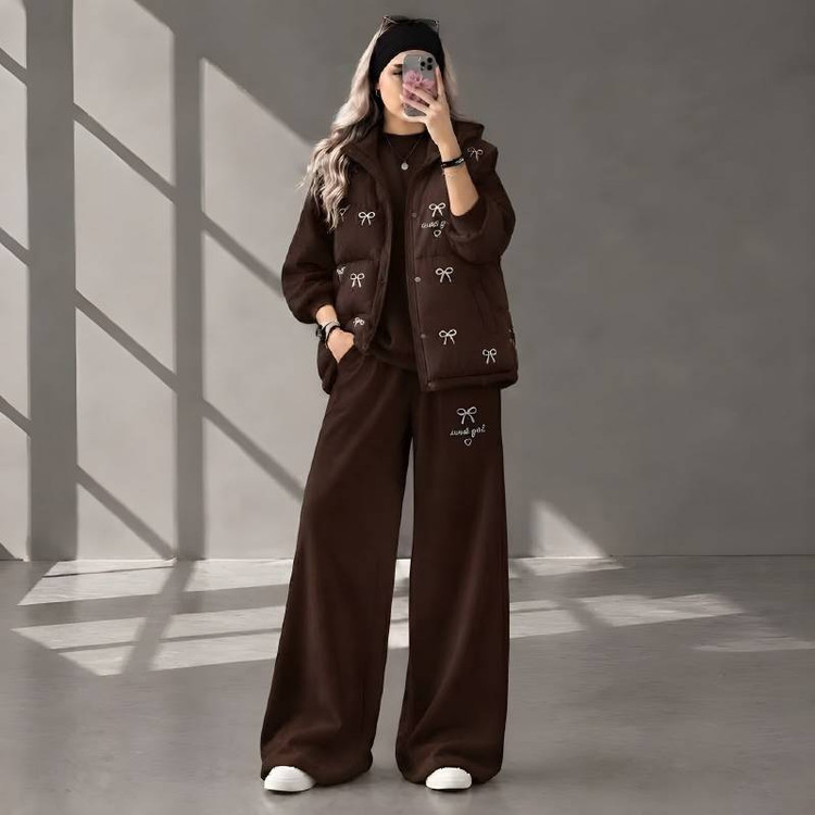 ست دورس و شلوار و پافر زنانه مزونی