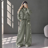 ست سه تیکه هودی و شلوار و پافر مزونی زنانه خاطره